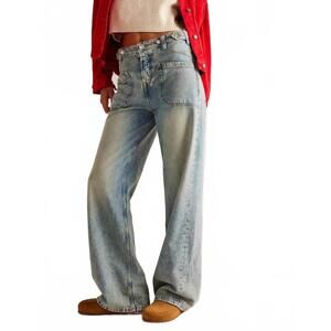 NEW DIPPED SHOP women’s washed street straight leg jeans in regular